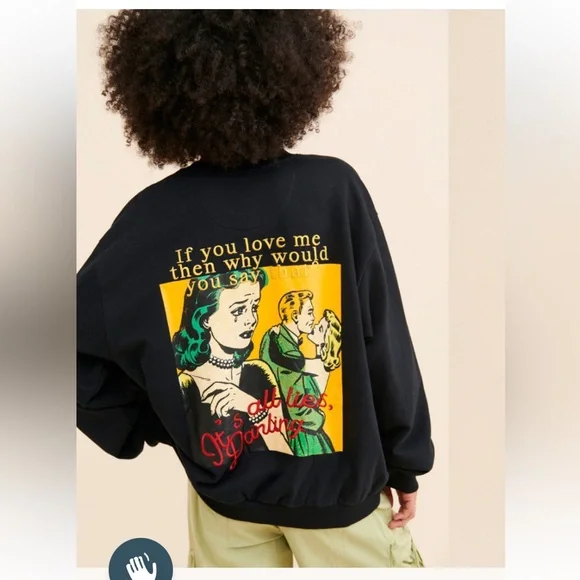 Boys Lie Don’t Say It Darling Crew Neck Sweatshirt size Small/Medium - Picture 2 of 4